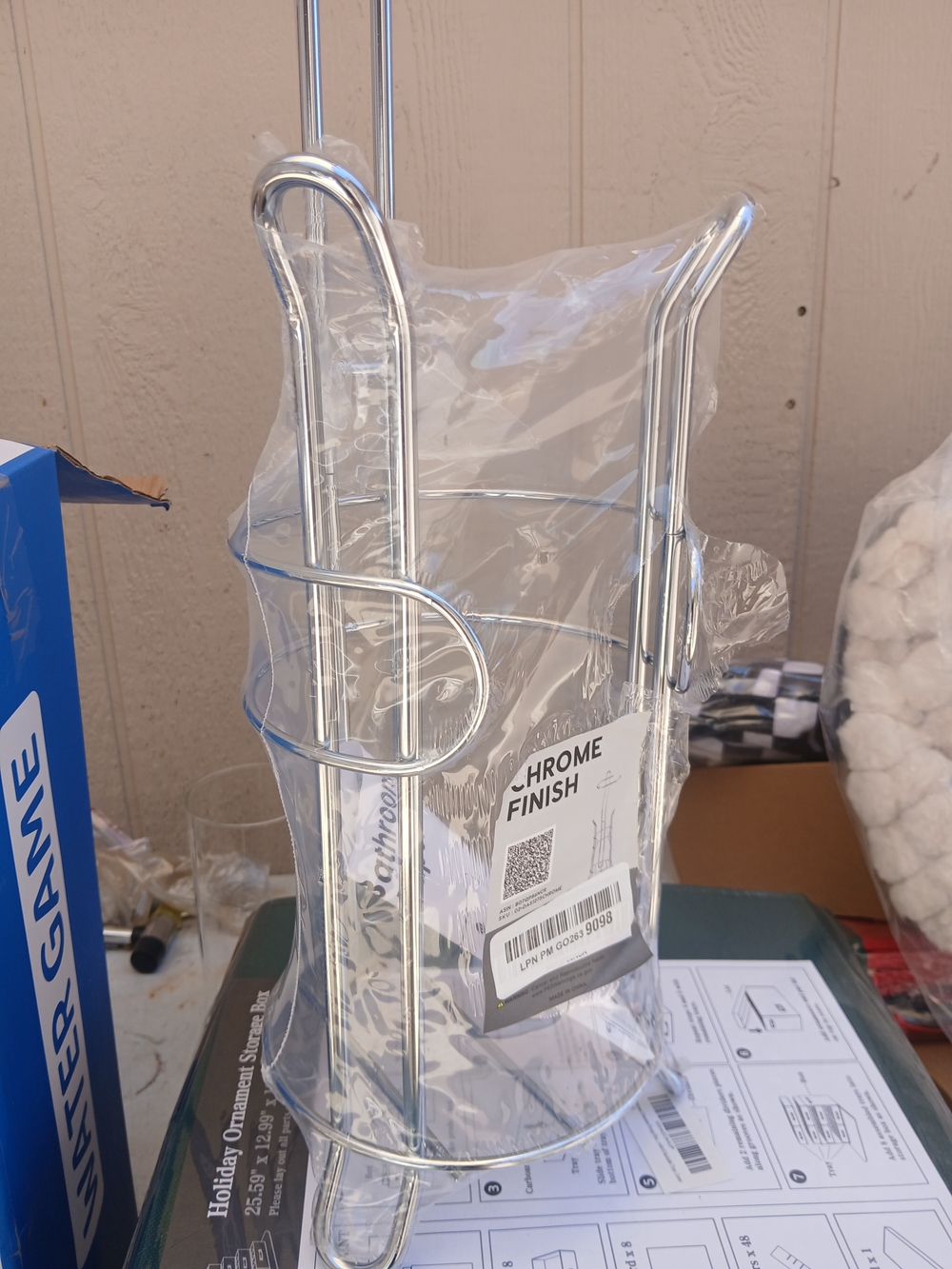 Chrome Free-Standing Toilet Paper Holder with Reserve Storage - Picture 6 of 7